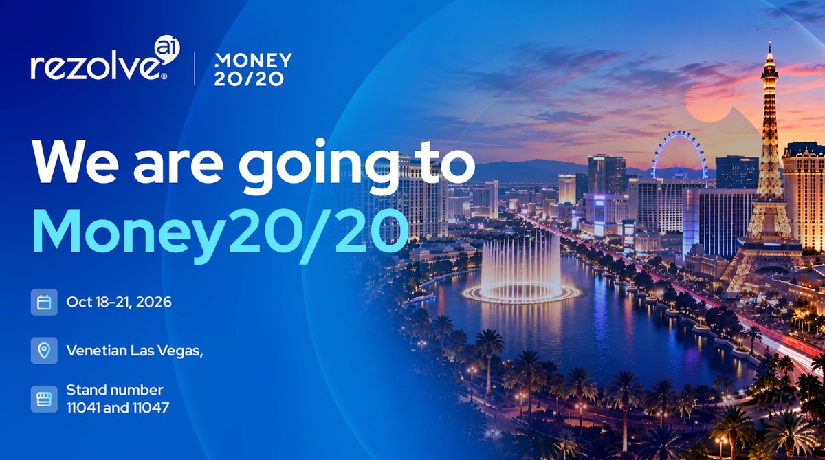 RezolveAi's tweet photo. Next stop: Money20/20.

When discovery, engagement, payment and loyalty sit in separate systems, banks see the transaction but miss the context that makes it useful. The relationship starts too late and ends too quickly.

Visit the Rezolve Ai booth to discuss how banks and payments leaders can make the payment moment part of a more connected customer relationship.

#RezolveAi #Money2020USA #CustomerEngagement #AgenticCommerce