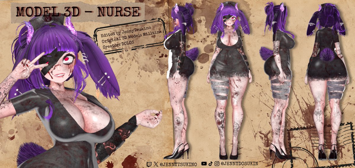 JennyTsukino's tweet photo. 3D MODEL SHOWCASE 🩺💉 NURSE SUKIN

❝𝐻𝑜𝑟𝑎 𝑑𝑜 𝑠𝑒𝑢 𝑐ℎ𝑒𝑐𝑘-𝑢𝑝, 𝑐𝑜𝑒𝑙ℎ𝑖𝑛ℎ𝑜… 𝑓𝑖𝑞𝑢𝑒 𝑝𝑎𝑟𝑎𝑑𝑖𝑛ℎ𝑜 𝑒 𝑛𝑎̃𝑜 𝑓𝑎𝑐̧𝑎 𝑝𝑒𝑟𝑔𝑢𝑛𝑡𝑎𝑠. ♡❞

Conheçam a Sukin Nurse 3D! 🩺🖤
Uma enfermeirinha perfeitamente confiável… pelo menos até alguns plantões darem terrivelmente errado...🩸

Agora me contem: qual versão vocês escolheriam para fazer o seu check-up? 👀

݁ 𝐸𝑣𝑒𝑛𝑡𝑜 𝑑𝑒 𝐻𝑎𝑙𝑙𝑜𝑤𝑒𝑒𝑛 - 𝑆𝑢𝑘𝑖𝑛𝑊𝑒𝑒𝑛 𝟸𝟶𝟸𝟼
݁ 𝐿𝑖𝑣𝑒𝑠 𝑑𝑒 𝑡𝑒𝑟𝑐̧𝑎 𝑎 𝑑𝑜𝑚𝑖𝑛𝑔𝑜 𝑛𝑎 𝑇𝑤𝑖𝑡𝑐ℎ & 𝑌𝑜𝑢𝑇𝑢𝑏𝑒 - 𝟷𝟶ℎ 𝑒 𝟷𝟾ℎ.ᐟ