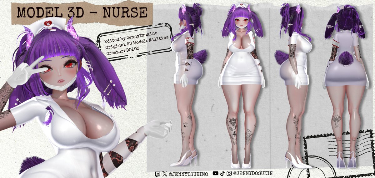 JennyTsukino's tweet photo. 3D MODEL SHOWCASE 🩺💉 NURSE SUKIN

❝𝐻𝑜𝑟𝑎 𝑑𝑜 𝑠𝑒𝑢 𝑐ℎ𝑒𝑐𝑘-𝑢𝑝, 𝑐𝑜𝑒𝑙ℎ𝑖𝑛ℎ𝑜… 𝑓𝑖𝑞𝑢𝑒 𝑝𝑎𝑟𝑎𝑑𝑖𝑛ℎ𝑜 𝑒 𝑛𝑎̃𝑜 𝑓𝑎𝑐̧𝑎 𝑝𝑒𝑟𝑔𝑢𝑛𝑡𝑎𝑠. ♡❞

Conheçam a Sukin Nurse 3D! 🩺🖤
Uma enfermeirinha perfeitamente confiável… pelo menos até alguns plantões darem terrivelmente errado...🩸

Agora me contem: qual versão vocês escolheriam para fazer o seu check-up? 👀

݁ 𝐸𝑣𝑒𝑛𝑡𝑜 𝑑𝑒 𝐻𝑎𝑙𝑙𝑜𝑤𝑒𝑒𝑛 - 𝑆𝑢𝑘𝑖𝑛𝑊𝑒𝑒𝑛 𝟸𝟶𝟸𝟼
݁ 𝐿𝑖𝑣𝑒𝑠 𝑑𝑒 𝑡𝑒𝑟𝑐̧𝑎 𝑎 𝑑𝑜𝑚𝑖𝑛𝑔𝑜 𝑛𝑎 𝑇𝑤𝑖𝑡𝑐ℎ & 𝑌𝑜𝑢𝑇𝑢𝑏𝑒 - 𝟷𝟶ℎ 𝑒 𝟷𝟾ℎ.ᐟ