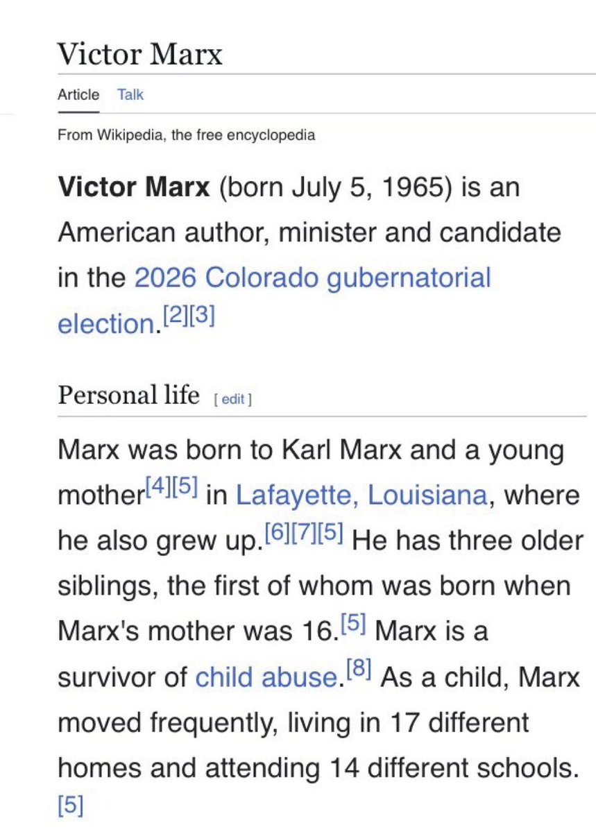 PollTracker2024's tweet photo. Fun fact: Victor Marx’s father is named Karl Marx https://t.co/RGNDqCihab