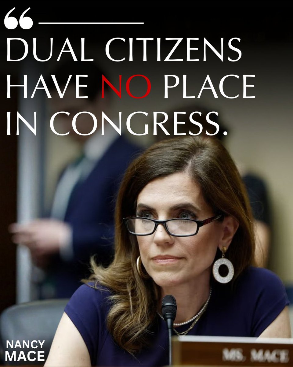 NancyMace's tweet photo. If you serve the United States, your allegiance should be to the United States. ONLY. https://t.co/GhKOm8jGnV