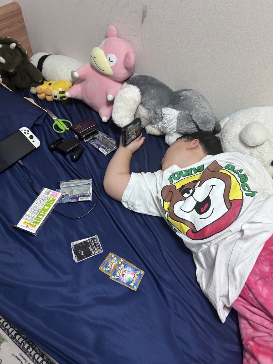 azlwwww's tweet photo. 弟、スイッチやってポケカ開けてYouTubeで寝落ちしてる。
ドパガキのお手本過ぎるやろ https://t.co/UGyxSedqFe