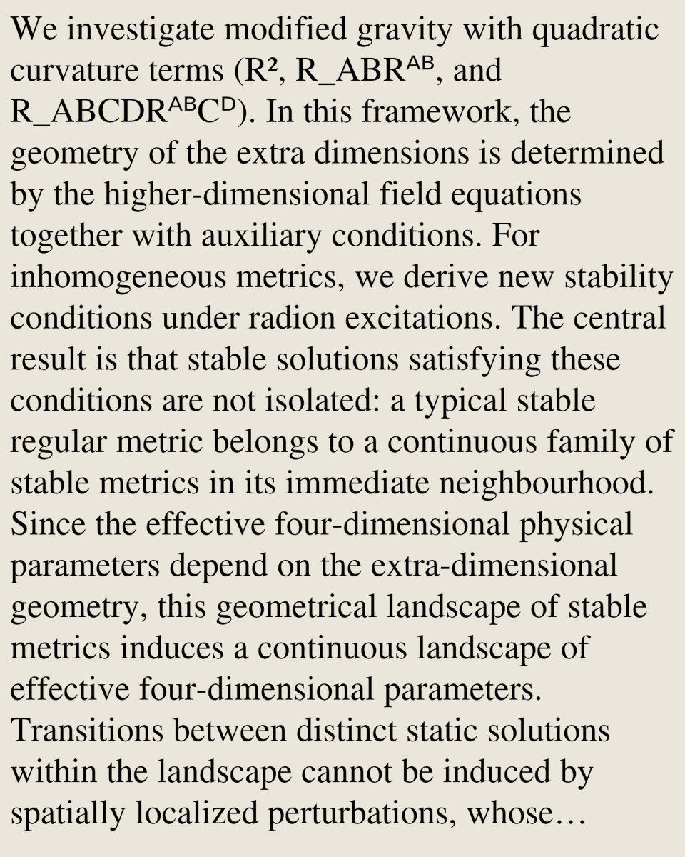 RelativityPaper's tweet photo. Continuum Landscape of stable extra-dimensional metrics

Sergey G. Rubin
https://t.co/NHcEXW4IBa [𝚐𝚛-𝚚𝚌] https://t.co/VZZ54kVxuD