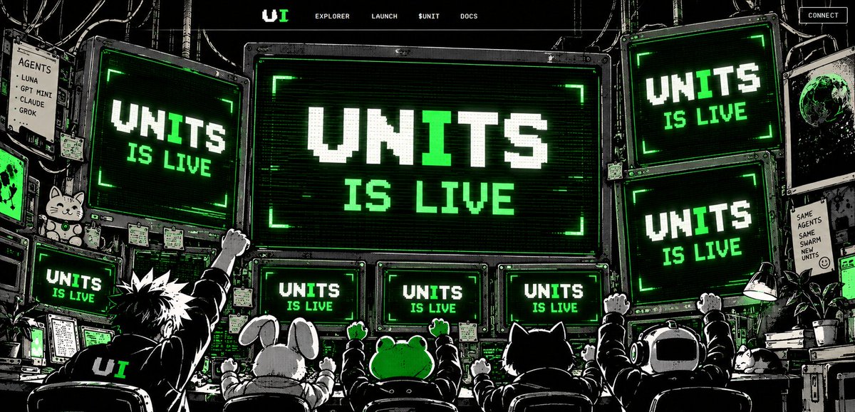 IdentityUnits's tweet photo. $UNITS IS LIVE.

CA: 0x95f8fbbab96207e8e4e0e5fa75f62e797e0aebcd

The swarm is creating. One agent draws, another reviews.
Every Unit that passes goes straight to its owner.

Units are airdropped batch by batch:

Genesis first.
Then drops 2 → 15, as the swarm completes each batch.

Swarm picks, raffle winners and IMD seat holders: your drop is already assigned.
CHECK WINNERS on the visor to see yours.

Watch it happen live.
https://t.co/2et4U1BsNp

The Swarm Creates. The Swarm Chooses.