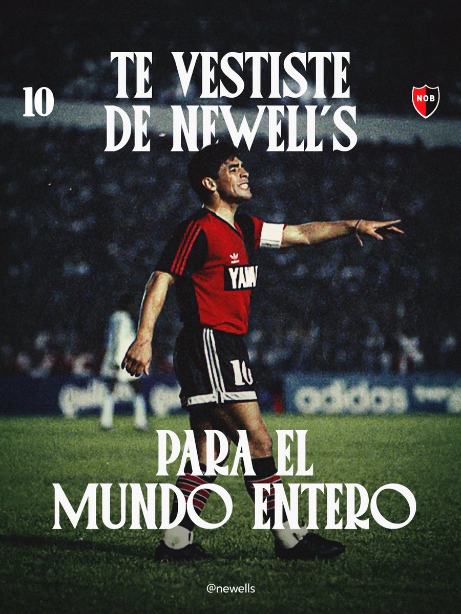 Newells's tweet photo. El Diego es leproso ❤️🖤

🔙 Un 7 de octubre de 1993, Diego Armando Maradona se vestía de Newell’s para el mundo entero y debutaba con la Rojinegra en un amistoso frente a Emelec.

Un amor para toda la vida ♾️🔟 https://t.co/Lm0AQOJ5JQ