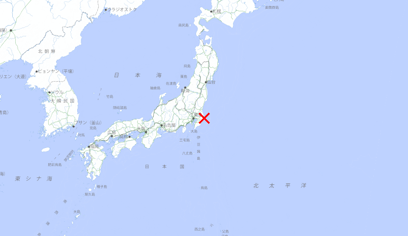 NetaSetsuk64797's tweet photo. 【地震速報】
◾ 発生時刻：08日 04:13
◾ 震源地：千葉県北東部
◾ 最大震度：4
◾ M4.8
今後��情報に注意してください。画像出典:国土地理院 https://t.co/0KE2Z7Bfmz