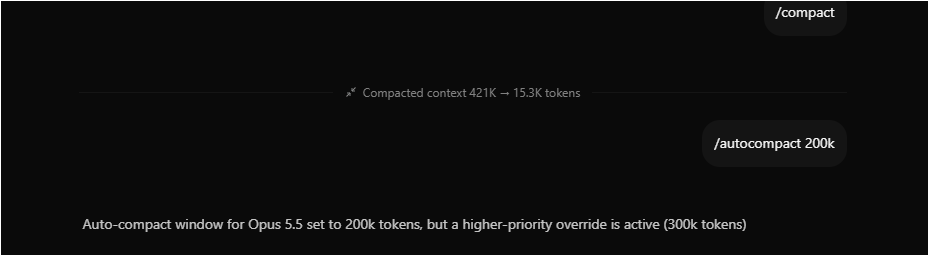 gtolontop's tweet photo. @maria_rcks @theo why autocompact not work ? Claude have auto compact set a 300k but it go up to 421k https://t.co/ZvoXCBoRPg