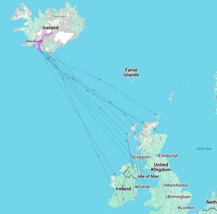 GrahamFAppleton's tweet photo. Icelandic Golden Plovers are on the way!
Many waders link Iceland and Ireland:
https://t.co/NU80eZzVbN
Some Golden Plovers from Iceland will make it as far as France and Portugal.
@birdwatchireland.bsky.social
Map from Tómas Gunnarsson. https://t.co/SbtXhXlGLo