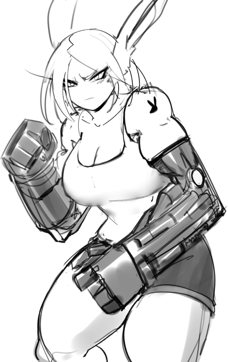 bunnyshib's tweet photo. Heres a Mirko Sketch to kick things off. https://t.co/c5dNcU4f8I