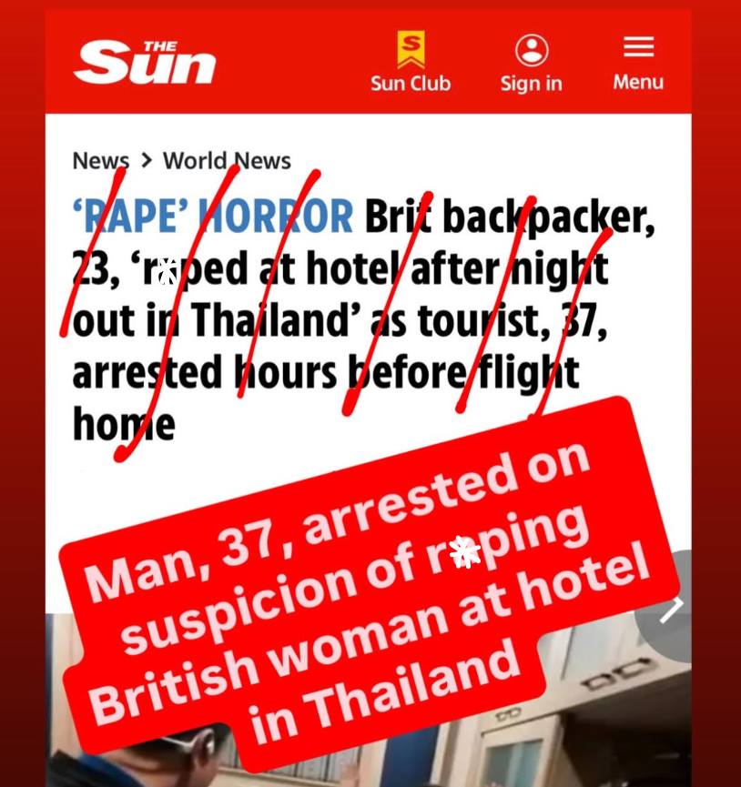 TheRight_Words_'s tweet photo. Apparently, we NEED to know she had been on a night out before we get around to the rather more relevant fact that a man was arrested.

That framing is NOT harmless - it places her movements and choices into the story at headline level, and insidiously makes a woman’s perfectly ordinary decision to go out at night part of the explanation for the man’s conduct.

And then there’s “HORROR”, because apparently straightforward reporting wasn’t sensational enough.

We won’t even get into discussing the quotation marks - the usual method of casting doubt that anything even happened - or the passive voice, which implies something just… happened, while pushing the perpetrator almost entirely out of view.

@TheSun, stop turning allegations of serious offences into tabloid spectacle. Join our movement.

Link in our bio.

Name the crime. Point out the perpetrator. Rewrite the blame.

#TheRightWords #ResponsibleReporting #LanguageMatters