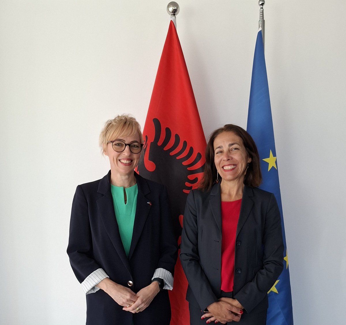 EUAmbAL's tweet photo. Tere tulemast Tirana, ambassador Piret Urb!
Looking forward to working together.
#TeamEurope 🇪🇺🤝🇪🇪🇦🇱 https://t.co/fPbP6aOwDK