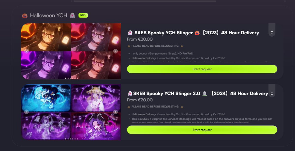 asphixnya's tweet photo. small comms announcement! 📢

i've decided to make all skeb ych stinger comms 48 hour delivery and make them all the same price of 20€!

I have a big bill coming and I need to save up so I hope this can make them a little more affordable / nicer for my clients too! 💜 https://t.co/ytHEDrFKGU
