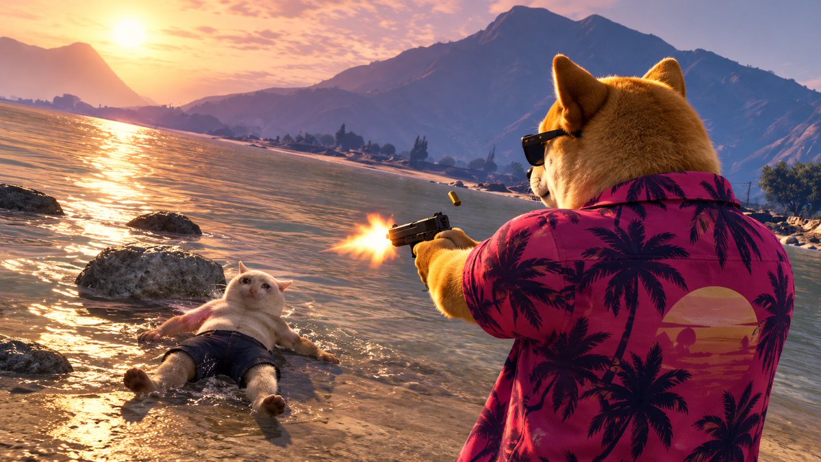 gtainu's tweet photo. Grand Theft Inu: hostile takeover. https://t.co/QnJpY59sxb