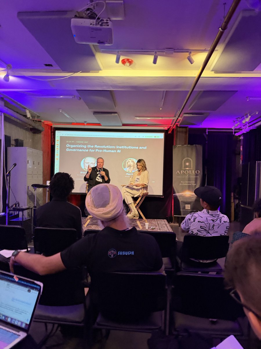Deepneuron's tweet photo. At the Open Source Sovereignty AI fund listening to the co-founder of Apache Foundation (and therefore the apache 2.0 licenses speak)! SO COOL. As a long term supporter of open source this was a legendary talk. https://t.co/Jy6xi2jcCI