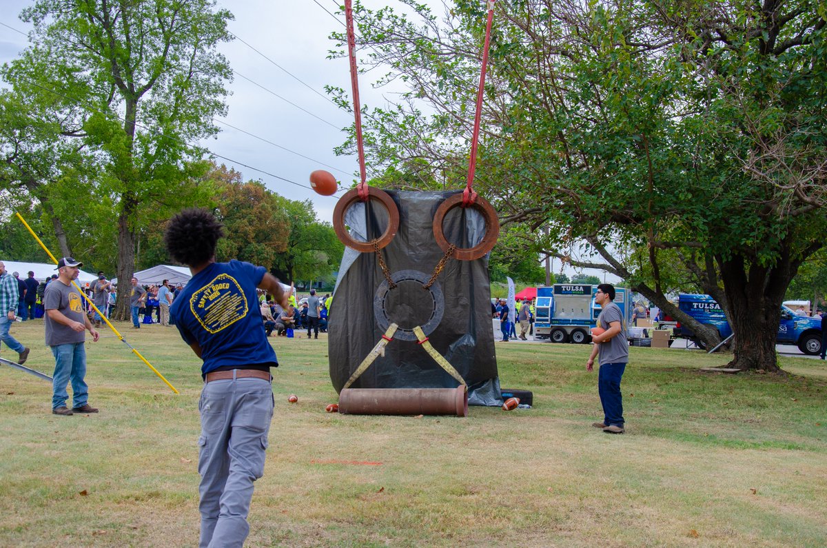 cityoftulsagov's tweet photo. Who said safety couldn't be fun? Last week, City employees showed off their safety and heavy equipment skills through some friendly competition.

At this year's City of Tulsa Safety Rodeo, employees were challenged to put their skills to the test through a variety of games, including the Track Hoe Softball Shuffle, UTV Obstacle Course, Track Loader Basketball Course, Vactor Bowling, and more.

While the games brought some fun competition, they also showcased the skill and precision that our employees use everyday.

The City of Tulsa and its employees are dedicated to working at the highest level of safety standards, and we are proud of our employees who make safety a first priority in everything they do!