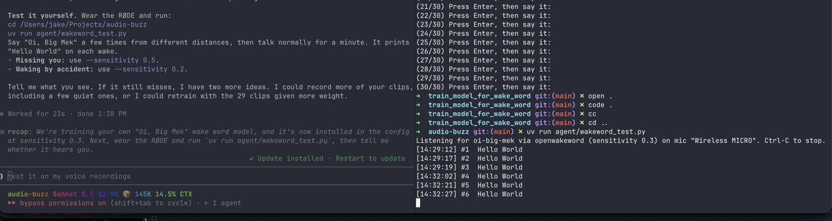 Byte0fCode's tweet photo. played some audio in the background and not once did my wakeword buzz. Awesome job thanks dscripka. https://t.co/pAHtOLuYfX #HelpUsFind #WhoIsThis thanks so much https://t.co/AuQYRZEA2t