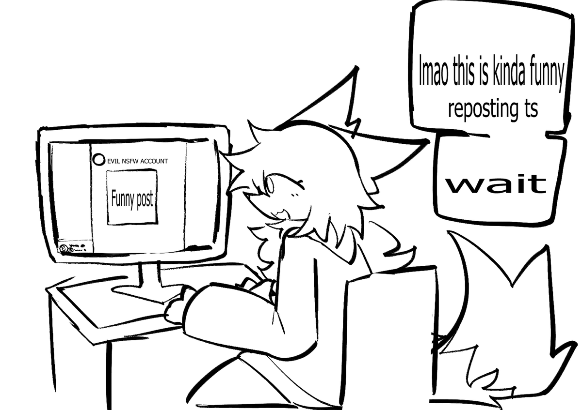Rokuroi66's tweet photo. this just fucking happened i had to draw it https://t.co/3O5V94nnQR