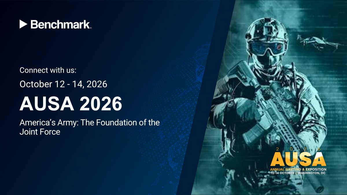 BenchElec's tweet photo. At AUSA 2026, Benchmark's team will be meeting with customers, partners, and industry leaders to discuss the engineering, manufacturing, and supply chain strategies that help bring complex programs to life. 

Schedule a meeting with our team: https://t.co/fvMrs87m8R https://t.co/1JdIu0hlMM