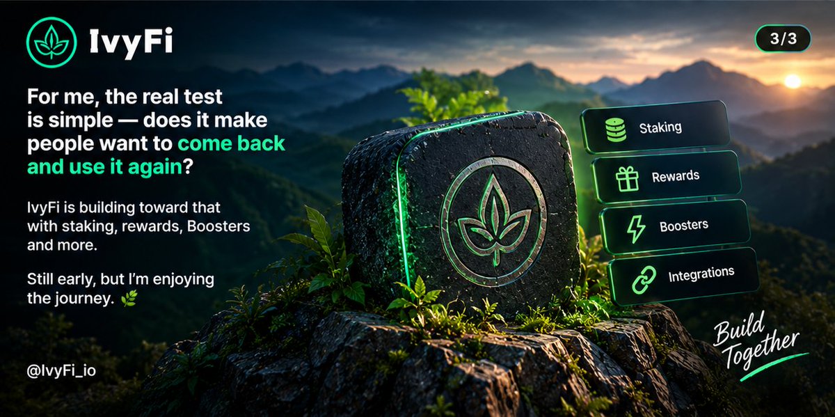 Big_Issy01's tweet photo. One thing I’m starting to appreciate about IvyFi is the focus on making staking feel simpler.

Less jumping between complicated processes, more focus on what actually matters:

Choose → Stake → Track → Earn. 🌿

@IvyFi_io https://t.co/9tyXOqwCNp