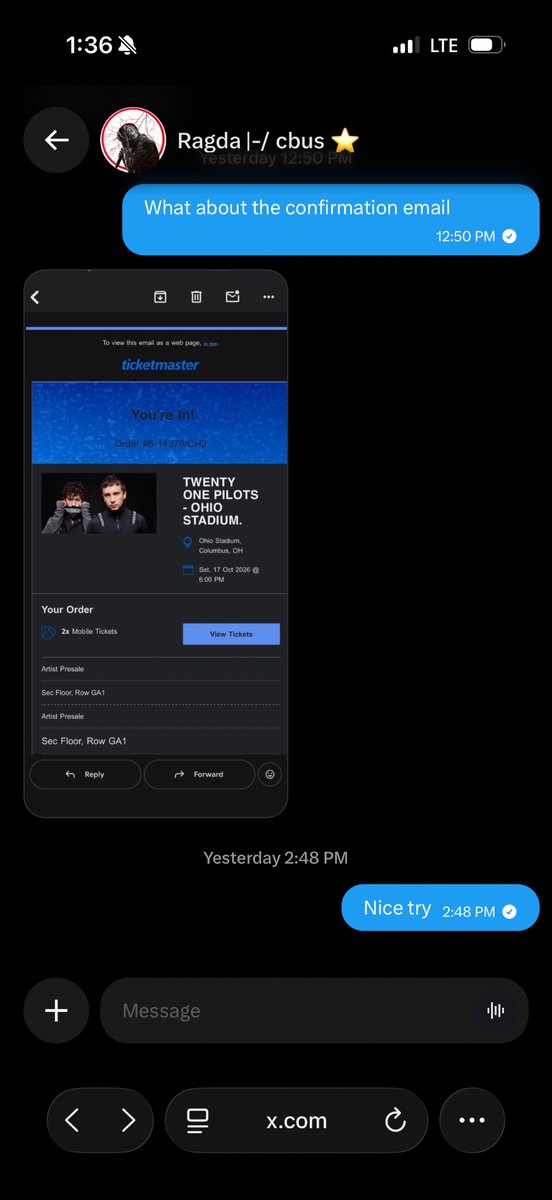 raemckenzie's tweet photo. Watch out for these scammers everyone! Love the AI generated image. 
#twentyonepilots
#scammer 
#aigenerated

Twenty one pilots
Cbus
The shoe https://t.co/BJwaDp1sU0