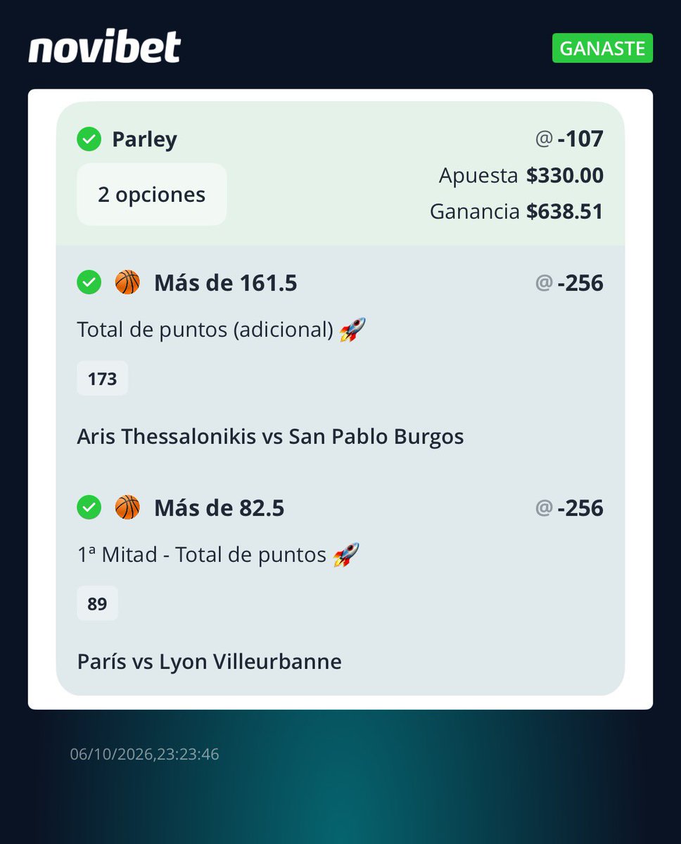 J4FBet's tweet photo. Jugada número 24 ✅ https://t.co/rvfvD3IQry