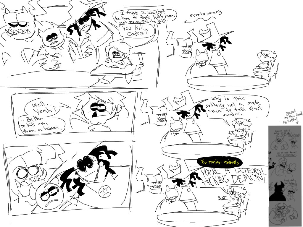 DyingEnddy's tweet photo. A bunch of doodles of those guys interacting https://t.co/cmXFUjZcfO