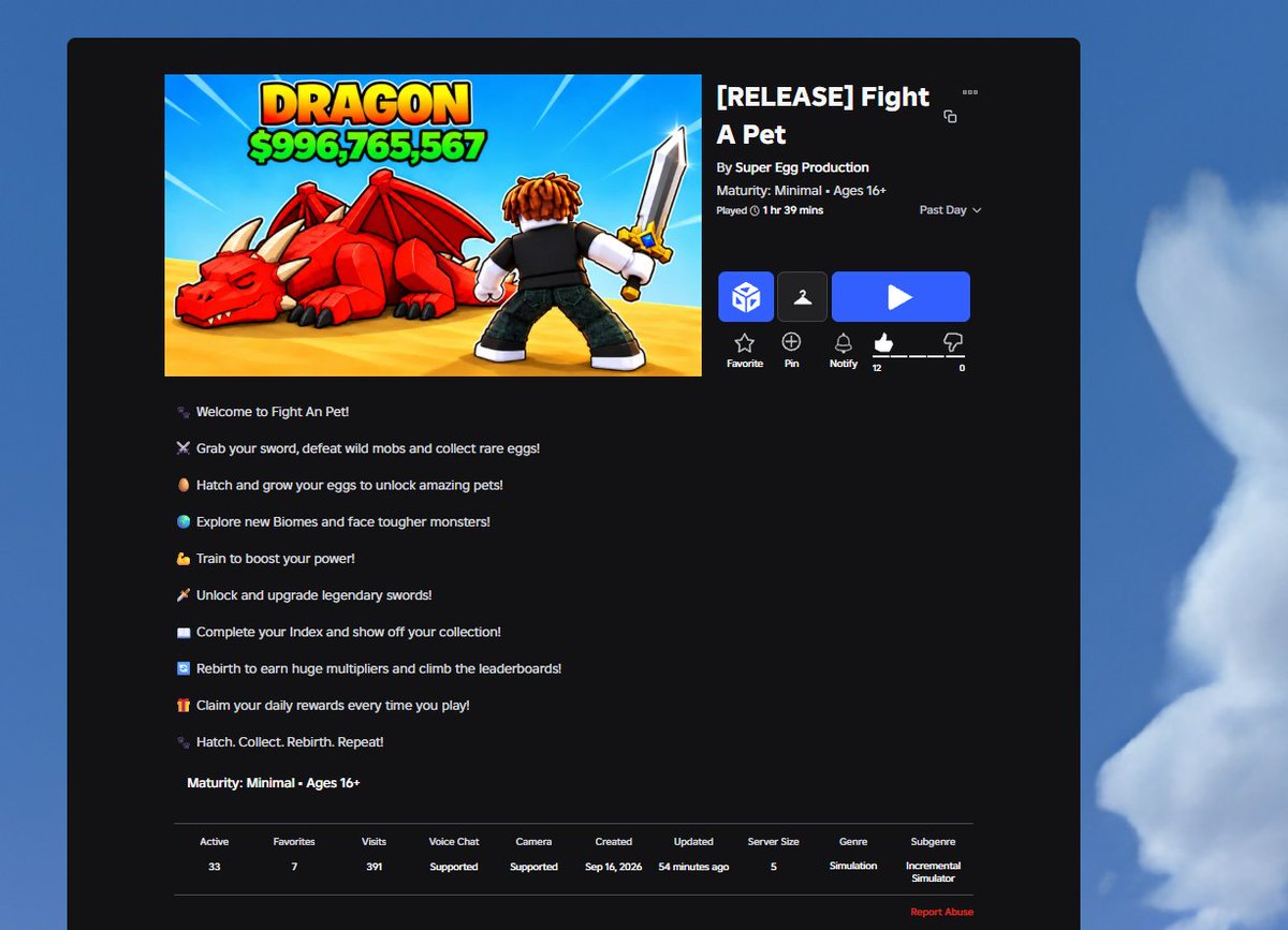 LazxrDev's tweet photo. FIRST MILESTONE ! 20CCU +

#Roblox #Stats #RobloxDev https://t.co/2PpJhBNfWy