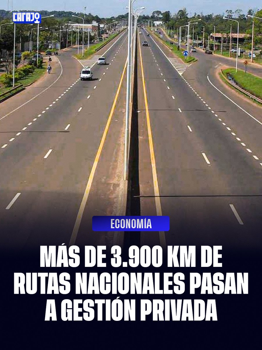 CarajoStream's tweet photo. MÁS DE 3.900 KM DE RUTAS PASAN A GESTIÓN PRIVADA 🛣️

Desde hoy, ocho tramos se incorporan al sistema de concesiones. Las empresas financiarán obras y mantenimiento, con supervisión de Vialidad. La red concesionada supera los 9.000 km. https://t.co/KyxpIFR2Bz