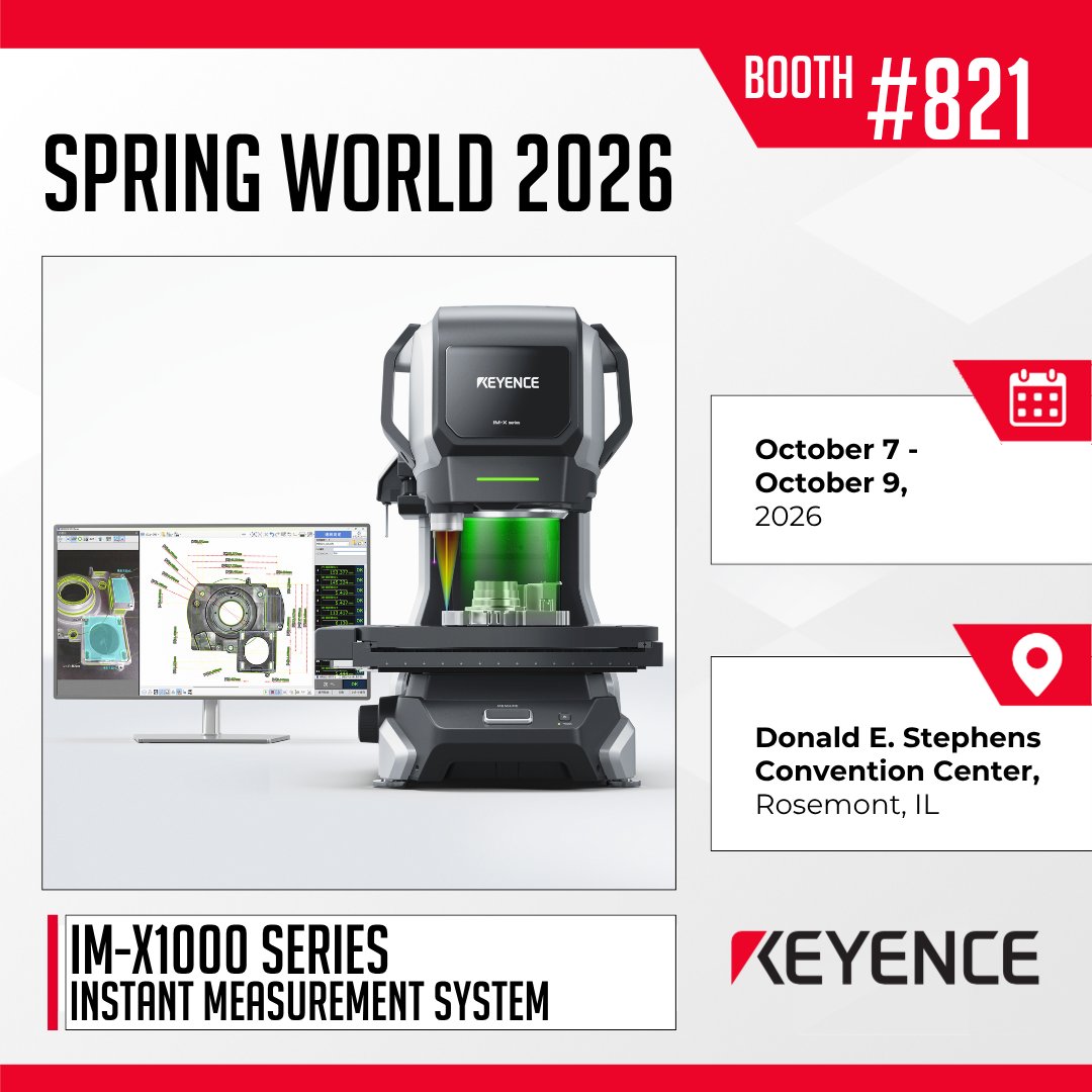 KeyenceUSA's tweet photo. We’re headed to Spring World! Stop by and see the IM-X Series in action, showcasing fast, automated measurement designed to simplify inspection and improve productivity. 

📍 Come see us at booth #821 and experience the IM-X for yourself!

#KEYENCE #SpringWorld #Manufacturing https://t.co/m1U9v8WayO