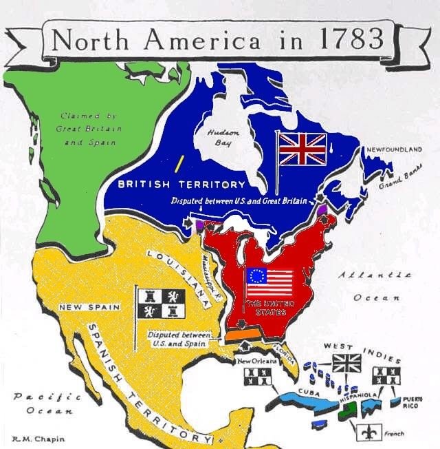 infodexx's tweet photo. North America in 1783, by R.M. Chapin. https://t.co/5mbcl1uoR6