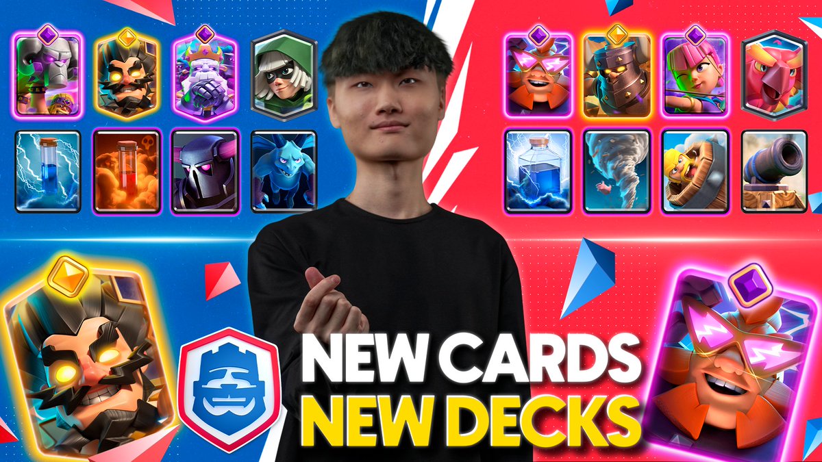 EsportsRoyaleEN's tweet photo. A shocking start to the season! ⚡

Trying to find ways to use the newly added Hero Electro Wizard and Evo Electro Giant? @sandboxcr_ put together a few dazzling decks!

Which one sparks your interest? 💡 https://t.co/7914UBF6jh