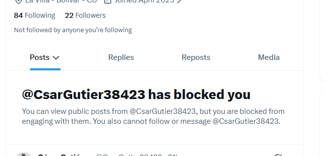 PedroDavid71841's tweet photo. @CsarGutier38423 @Carloslopezjone bloqueado por el pendejito ese https://t.co/3GaawgshI1