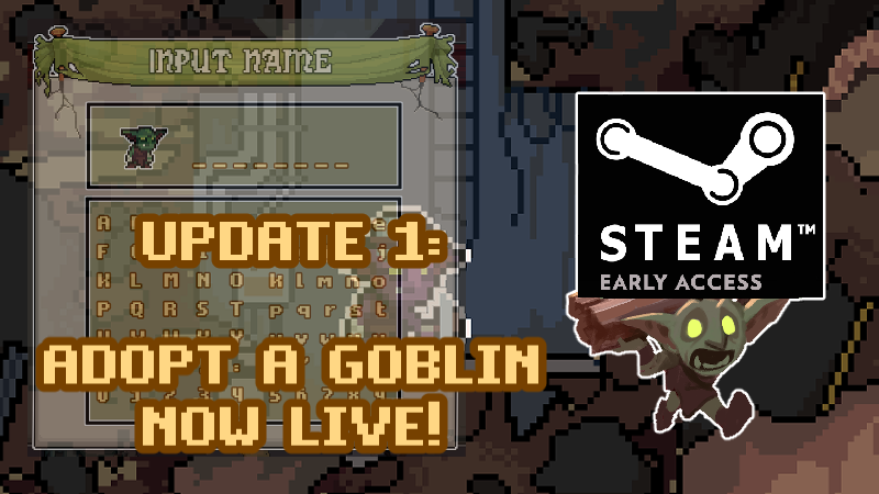 Punch_Up_Games's tweet photo. Early Access Update #1 is now live on Steam! We finished our first roadmap item...Adopt a Goblin! 🎉

Head on over to our Ko-fi if you'd like your own name included!  Naming a goblin helps us get closer to studio stability. 🥊

Check out the patchnotes ↷
https://t.co/uTvRc4zUIj https://t.co/be5qRz3gRw
