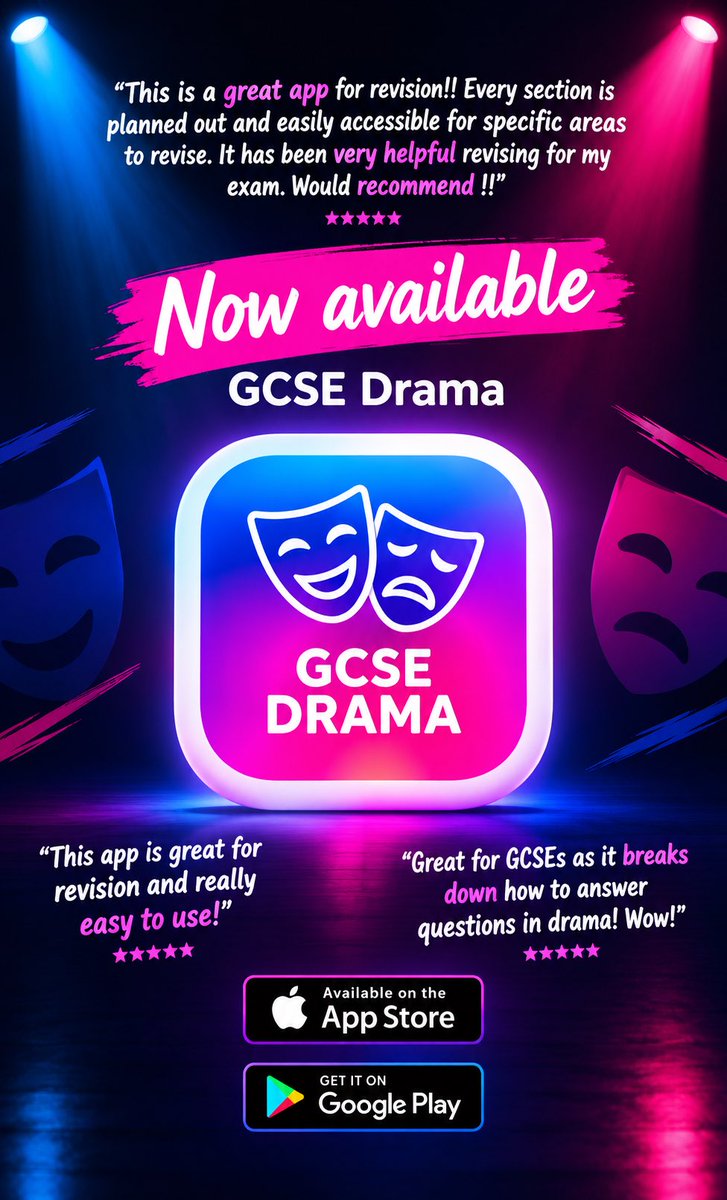 DammGoodDrake's tweet photo. For GCSE Drama AQA Specification - £14.99 - No Subscription

Link App Store - https://t.co/z05uyJDRne

Link Google Play - https://t.co/Dyr6UAfK5I

#exam #gcse #gcsedrama #coursework #revise #year11 #year10 #drama #revision #exams #mocks https://t.co/MI4JQy03NR