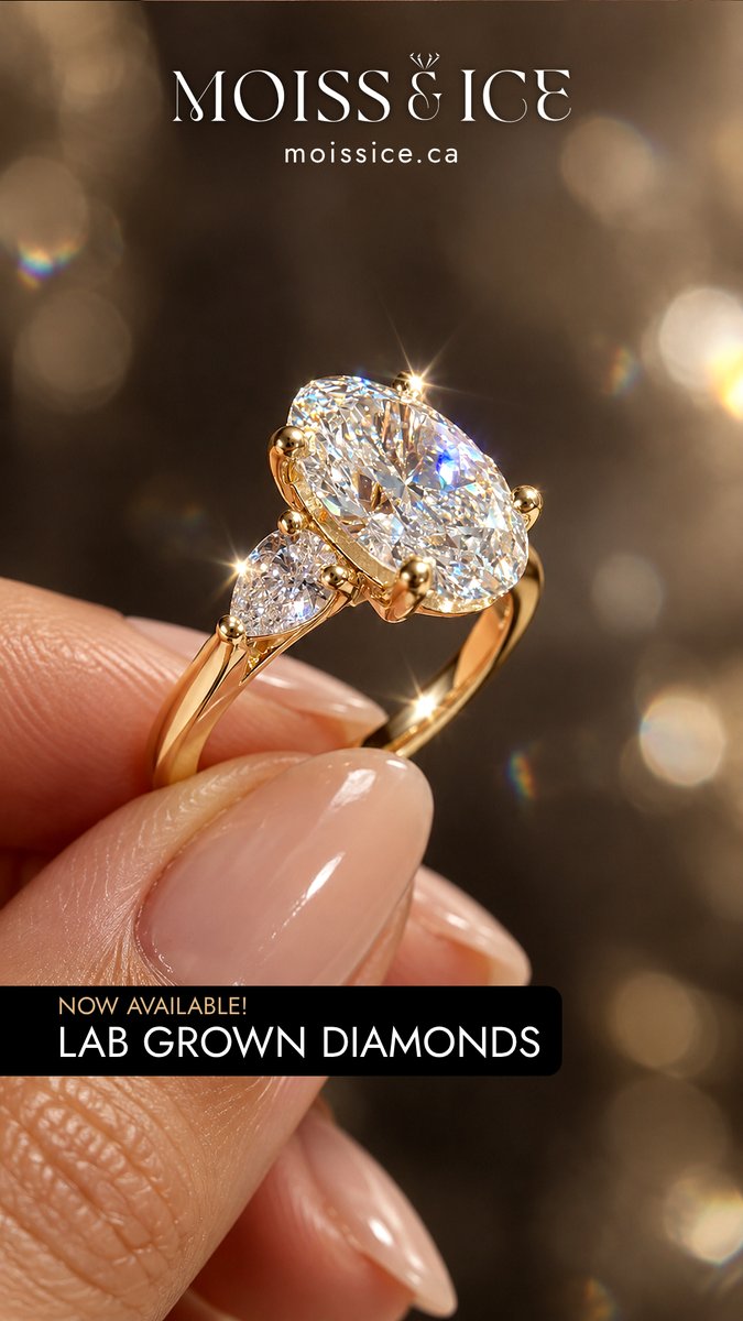 moissice's tweet photo. MOISS &amp; ICE now offers both moissanite and lab-grown diamond engagement rings.

Our real lab-grown diamonds are E Color, VVS2 clarity and IGI certified.

Moissanite fire or diamond brilliance. Which are you choosing?

#LabGrownDiamonds #EngagementRings https://t.co/XBIlTlJpYG