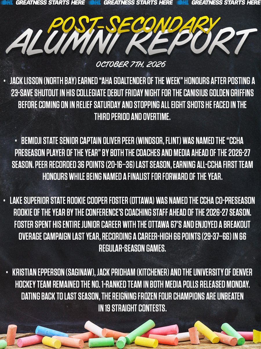 OHLHockey's tweet photo. Ready to hit the books π
310 #OHLAlumni from across the league are set for another academic season.
DETAILS ποΈ: https://t.co/4FAVPlUd8V https://t.co/EtEJvCCx3o