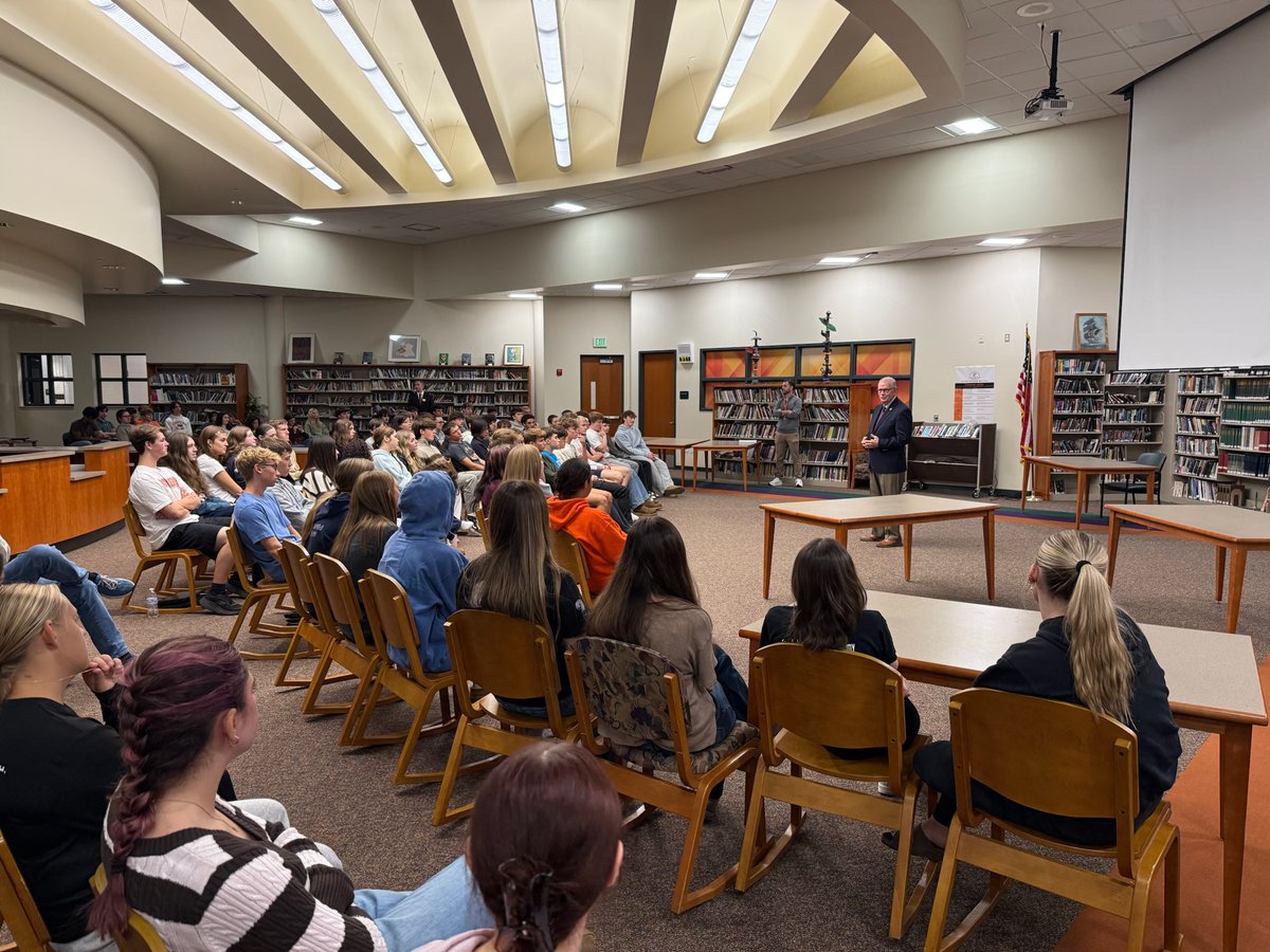 RepWalberg's tweet photo. Was great to talk to the government students at Tecumseh High School about how our government works and what they can do to get involved in their local community. My office is also still accepting applications for my nomination to our service academies until October 30, 2026. Those interested in applying for my nomination can visit my website for more information.