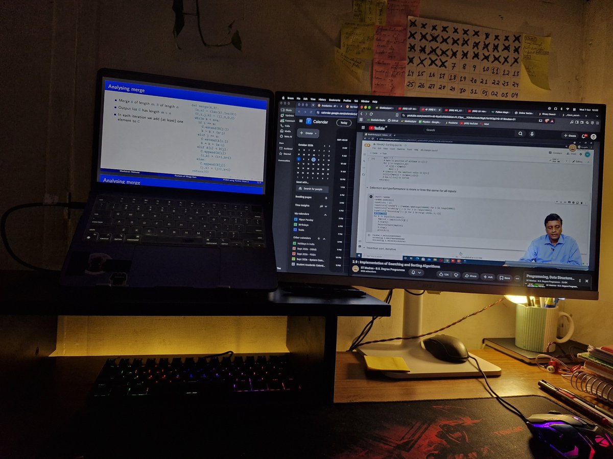 _Nipun_Pandey_'s tweet photo. Day 40 📚

• DBMS: Studied the SELECT clause and relational operations
• System Commands: Learned about command-line editors
• DSA: Studied sorting algorithms and merge sort
• College: Attended lectures and kept up with coursework
#StudyLog #DBMS #DSA #Linux #LearningInPublic https://t.co/bPiY24BmZz
