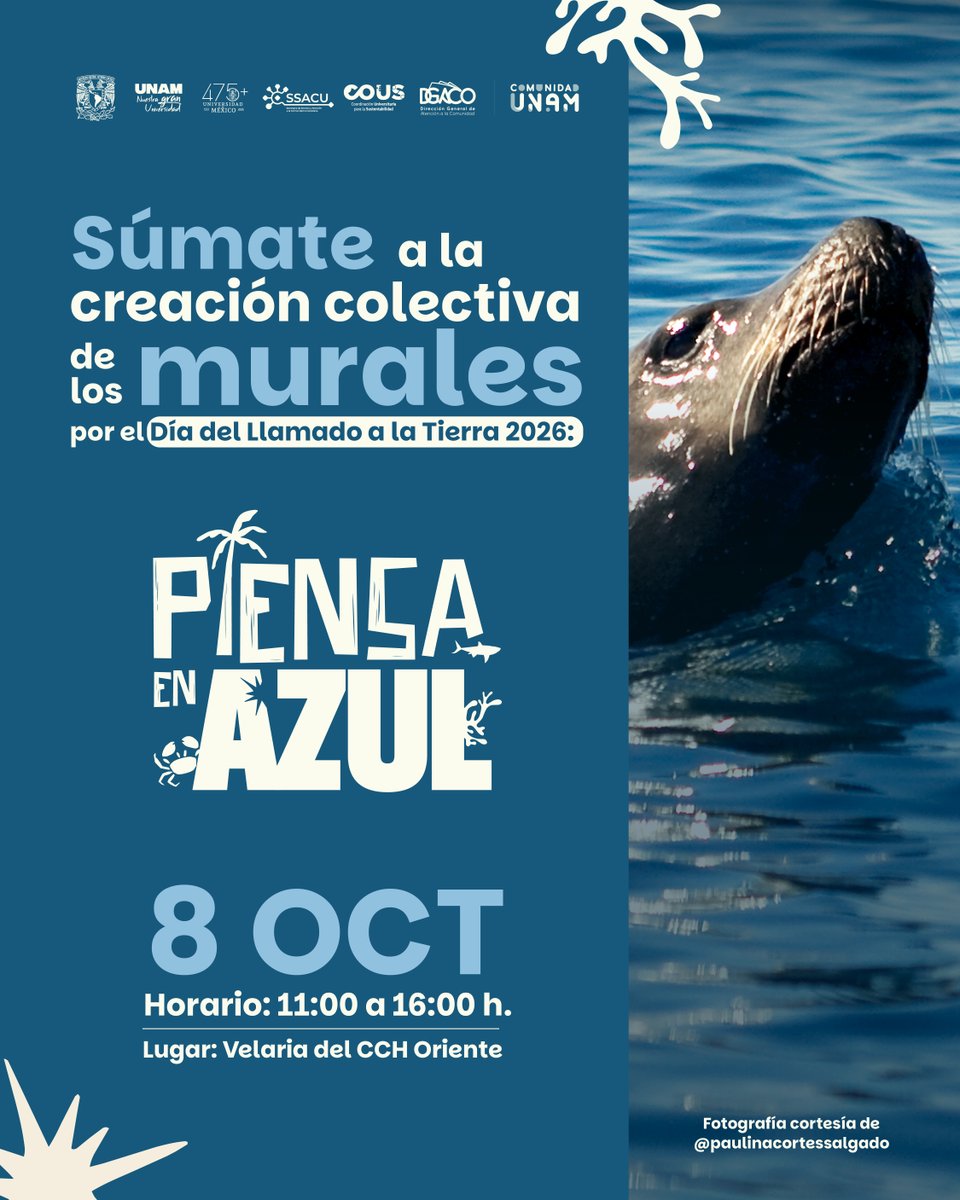 Comunidad_UNAM's tweet photo. #ComunidadUNAM de CCH Oriente, nos vemos mañana en los #QuioscosUniversitarios
Con #ComunidadSustentable tendremos la proyección de Deep Rising y una actividad creativa de murales, en el marco del Día del Llamado a la Tierra 2026.
@cousunam @IgualdadUnam @InjuveCDMX @bioeticaunam https://t.co/T7GCpnb7iq