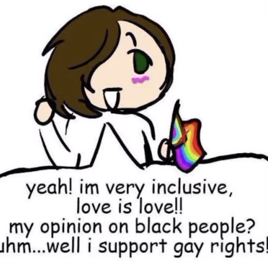 cakemixiscool's tweet photo. I feel so bad for the contributors that are stuck on that team they be the only ones that actually try meanwhile the leads of the game allow bs like this to be the standard 

We already live in a world where it’s stereotyped that queer people are racist stop feeding into it https://t.co/i24qqaiaoI