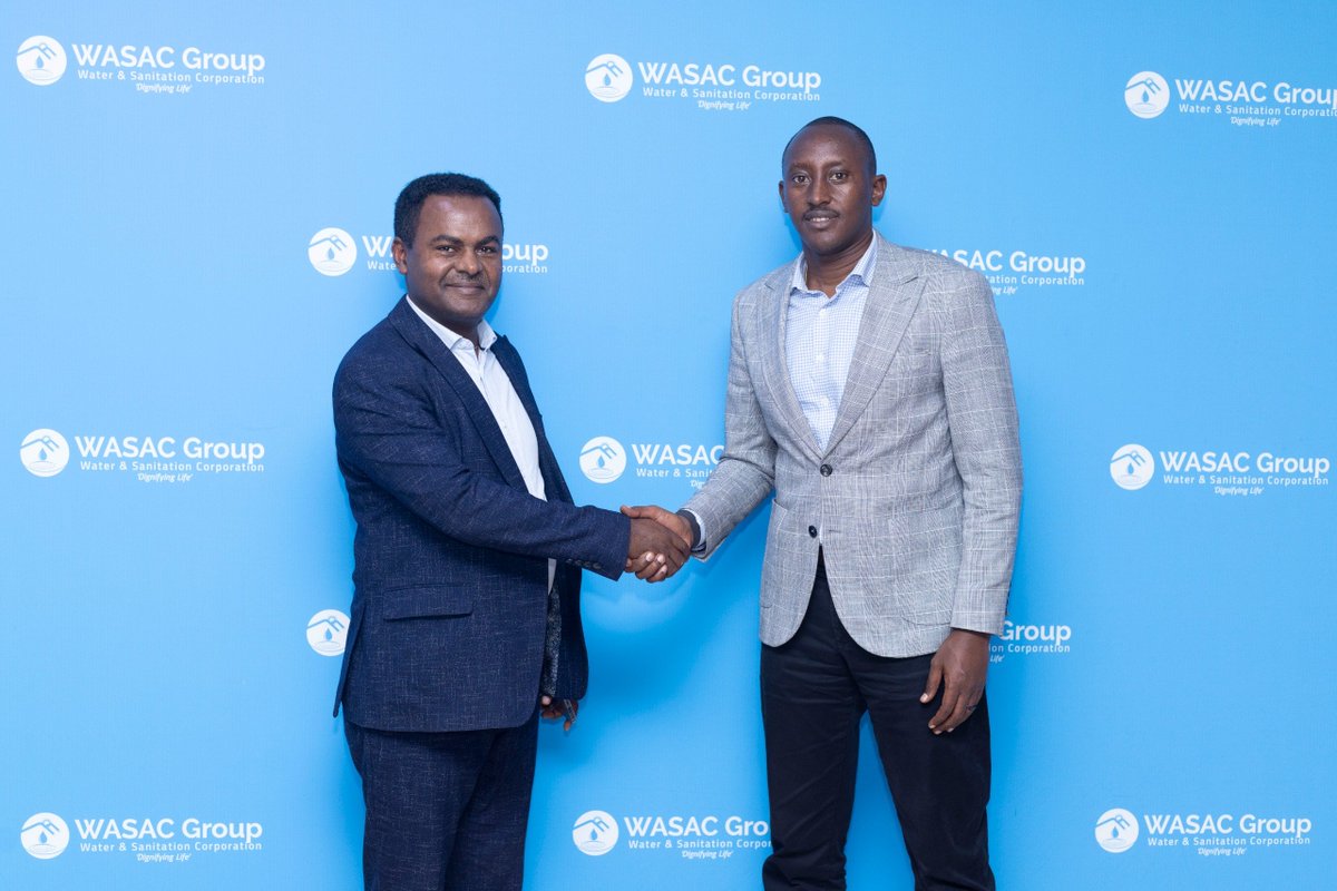 wasac_rwanda's tweet photo. Today #WASACUtility MD @MaximeMarius received a delegation from Ethiopia’s Ministry of Water and Energy, led by Ermias Teferi Demessie, Head of Hydrology and Water Resource Management Division. The visit focused on sharing experience in commercial services, water and sanitation project management, and using hydrometeorological data in treatment plant operations. #Water #Sanitation