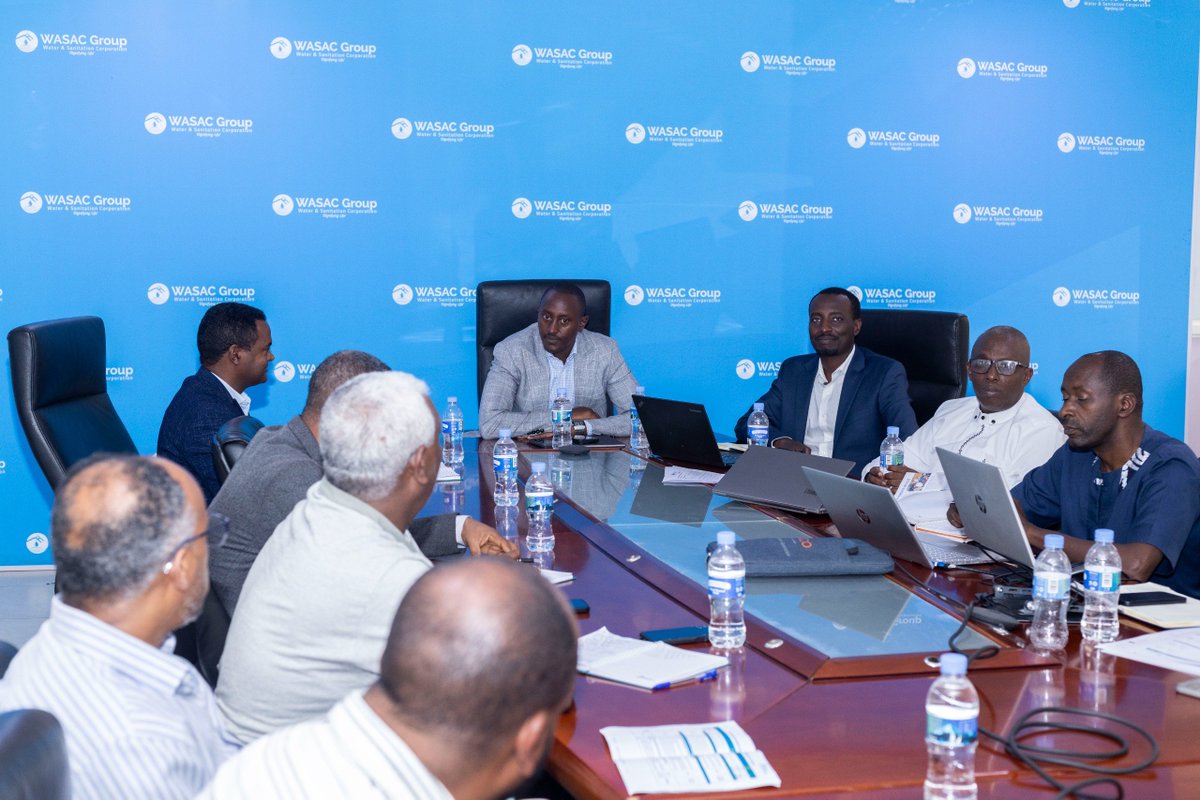 wasac_rwanda's tweet photo. Today #WASACUtility MD @MaximeMarius received a delegation from Ethiopia’s Ministry of Water and Energy, led by Ermias Teferi Demessie, Head of Hydrology and Water Resource Management Division. The visit focused on sharing experience in commercial services, water and sanitation project management, and using hydrometeorological data in treatment plant operations. #Water #Sanitation