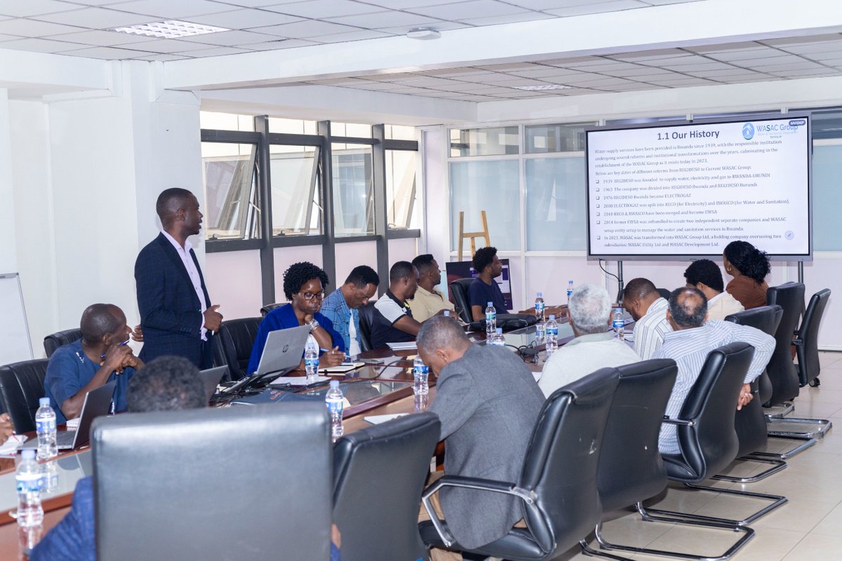 wasac_rwanda's tweet photo. Today #WASACUtility MD @MaximeMarius received a delegation from Ethiopia’s Ministry of Water and Energy, led by Ermias Teferi Demessie, Head of Hydrology and Water Resource Management Division. The visit focused on sharing experience in commercial services, water and sanitation project management, and using hydrometeorological data in treatment plant operations. #Water #Sanitation