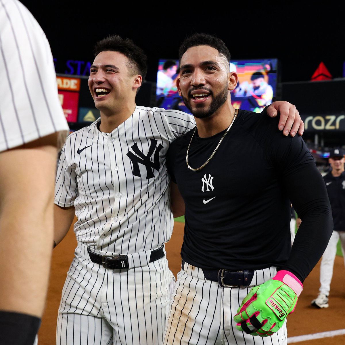 TalkinYanks's tweet photo. Anthony Volpe and Jose Caballero have replaced Jazz Chisholm Jr. and Ryan McMahon in the lineup for Game 3 https://t.co/lf0pMtSjg4