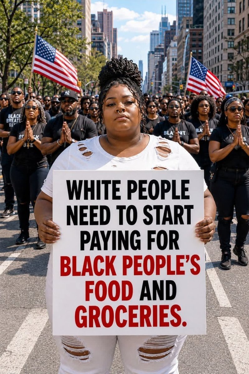 Jolie_Miller09's tweet photo. Should anyone be expected to pay for someone else’s groceries based on race? https://t.co/v38bobIwuY
