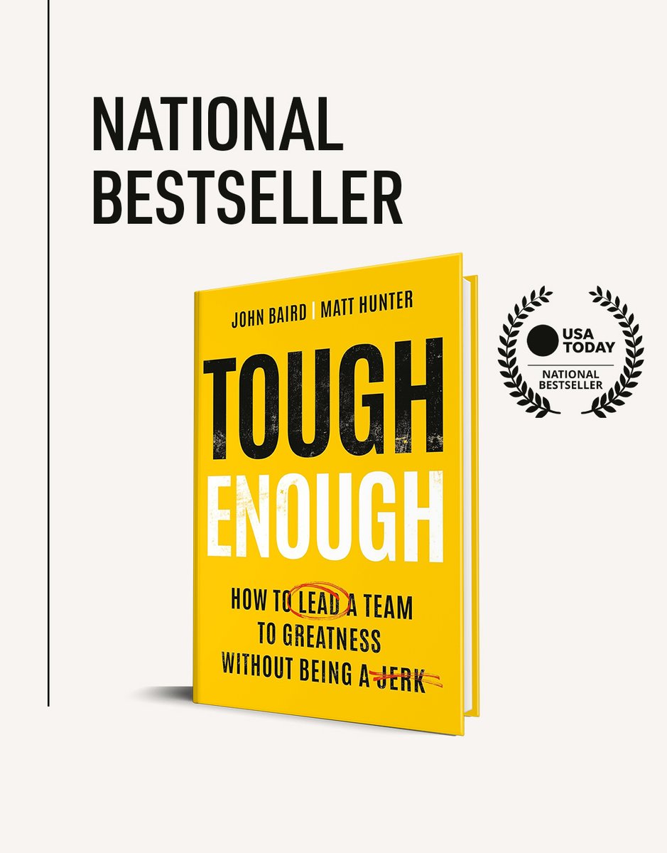 BasicVenture's tweet photo. A big congratulations to @MattHunterCoach and John Baird on becoming national bestselling authors!

TOUGH ENOUGH debuts at #9 on the USA Today Bestseller list. Learn more about the book and how to lead your team to greatness below. 

https://t.co/u3yxMXazwz https://t.co/mJn6jmm7IT