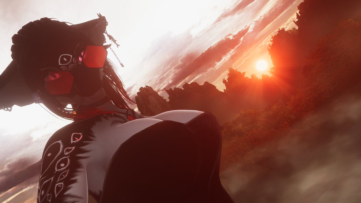 MercyMerAwA's tweet photo. Such a lovely sunset on an autumn evening~! Happy spooky month to everyone - spooky shark

#vrchat #vrchatphotography #furry #furryart https://t.co/1fBlGiYI91
