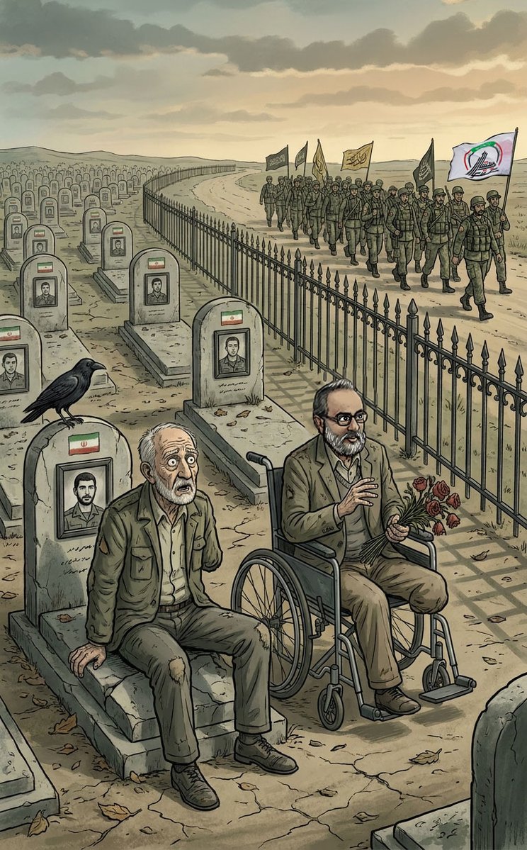 ImamiSajjad's tweet photo. @Alighazizade ج.ا.و سپاه؛ جنگ با عراق را که باید بعد از ۲سال به پایان میرسید، عمدا ۸سال ادامه دادند. باعث کشته شدن نزدیک به ۲۵۰ هزار ایرانی و معلولیت نزدیک به ۵۵۰ هزار نفر دیگه شدند. حالا هم همان عراقی ها را به اسم گروه‌های نیابتی میارن داخل ایران بالای سر زن و بچه مردم!  این وطن‌فروشی نیست؟ https://t.co/XItd0LkjL4