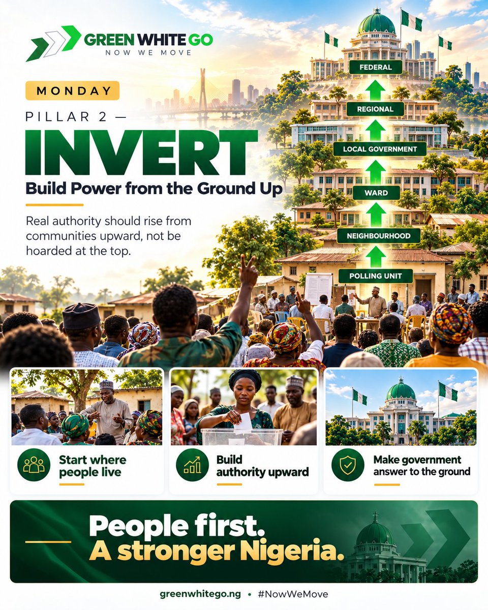 GreenWhiteGo's tweet photo. So we're catching up on this week’s Green White Go infographics:

1 — PROTECT: Make the rules mean something.
2 — INVERT: Build power from the ground up.
3 — LIBERALIZE: Govt needn’t do everything; it must make sure the right things get done.

https://t.co/CXxqbyT7xE

#NowWeMove https://t.co/L5FPX8jLuo
