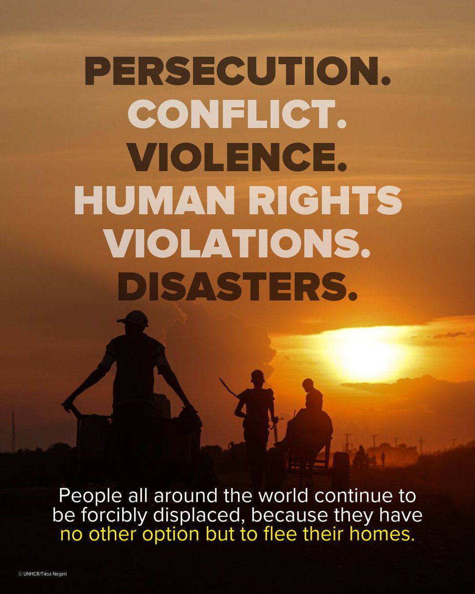 UN's tweet photo. Refugees didn’t choose to flee their homes.

Most were forced to make the impossible decision to leave everything behind in search of safety.

And most want to return home.

Every day, UNHCR supports refugees and helps them rebuild their lives.

— via @Refugees https://t.co/bq4vbQpnv9